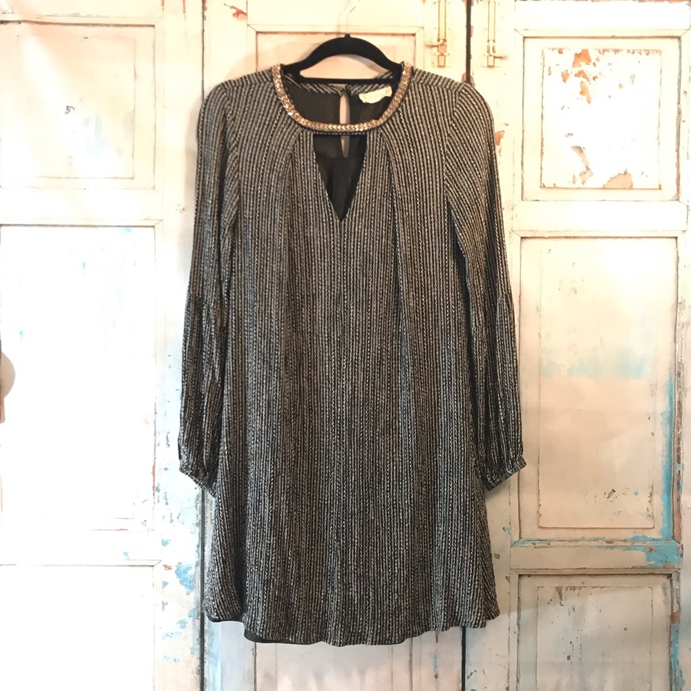 Altar’d State beaded neckline lurex tunic dress
